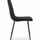 Esszimmerstuhl Wohnzimmerstuhl Stuhl mit Velours-Sitz mit schwarzen Metallbeinen, ergonomisch, ideal für Wohnzimmer, Büro, Schlafzimmer oder Esszimmer, maximale Belastung: 120 kg