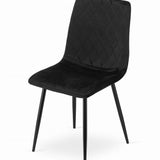 Esszimmerstuhl Wohnzimmerstuhl Stuhl mit Velours-Sitz mit schwarzen Metallbeinen, ergonomisch, ideal für Wohnzimmer, Büro, Schlafzimmer oder Esszimmer, maximale Belastung: 120 kg