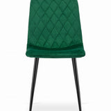 Esszimmerstuhl Wohnzimmerstuhl Stuhl mit Velours-Sitz mit schwarzen Metallbeinen, ergonomisch, ideal für Wohnzimmer, Büro, Schlafzimmer oder Esszimmer, maximale Belastung: 120 kg