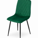 Esszimmerstuhl Wohnzimmerstuhl Stuhl mit Velours-Sitz mit schwarzen Metallbeinen, ergonomisch, ideal für Wohnzimmer, Büro, Schlafzimmer oder Esszimmer, maximale Belastung: 120 kg