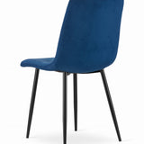 Esszimmerstuhl Wohnzimmerstuhl Stuhl mit Velours-Sitz mit schwarzen Metallbeinen, ergonomisch, ideal für Wohnzimmer, Büro, Schlafzimmer oder Esszimmer, maximale Belastung: 120 kg