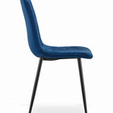 Esszimmerstuhl Wohnzimmerstuhl Stuhl mit Velours-Sitz mit schwarzen Metallbeinen, ergonomisch, ideal für Wohnzimmer, Büro, Schlafzimmer oder Esszimmer, maximale Belastung: 120 kg