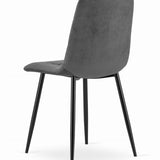 Esszimmerstuhl Wohnzimmerstuhl Stuhl mit Velourssitz und schwarzen Metallbeinen, ideal für Wohnzimmer, Büro, Arbeitszimmer und Schlafzimmer 120 kg Belastbarkeit