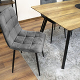 Esszimmerstuhl Wohnzimmerstuhl Stuhl mit Velourssitz und schwarzen Metallbeinen, ideal für Wohnzimmer, Büro, Arbeitszimmer und Schlafzimmer 120 kg Belastbarkeit