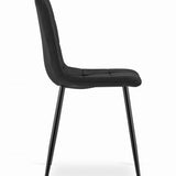 Esszimmerstuhl Wohnzimmerstuhl Stuhl mit Velourssitz und schwarzen Metallbeinen, ideal für Wohnzimmer, Büro, Arbeitszimmer und Schlafzimmer 120 kg Belastbarkeit