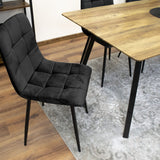 Esszimmerstuhl Wohnzimmerstuhl Stuhl mit Velourssitz und schwarzen Metallbeinen, ideal für Wohnzimmer, Büro, Arbeitszimmer und Schlafzimmer 120 kg Belastbarkeit