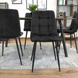 Esszimmerstuhl Wohnzimmerstuhl Stuhl mit Velourssitz und schwarzen Metallbeinen, ideal für Wohnzimmer, Büro, Arbeitszimmer und Schlafzimmer 120 kg Belastbarkeit