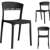 Esszimmerstuhl Küchenstuhl Stuhl in schwarz, ideal für Wohnzimmer, Büro, Küche und Esszimmer - hohe Haltbarkeit und Funktionalität, Material Polypropylen, maximale Belastung 110 kg