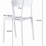 Esszimmerstuhl Küchenstuhl Stuhl in schwarz, ideal für Wohnzimmer, Büro, Küche und Esszimmer - hohe Haltbarkeit und Funktionalität, Material Polypropylen, maximale Belastung 110 kg