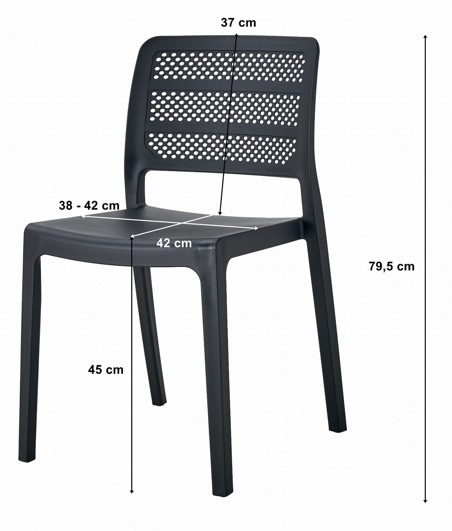 Esszimmerstuhl Küchenstuhl Stuhl in schwarz mit perfekter Passform für Wohnzimmer, Büro, Küche und Esszimmer, mit modernem Design, Funktionalität und Langlebigkeit - Max. Belastung 110 kg