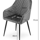 Chaise rembourrée, chaise de salle à manger, chaise de salon - idéale pour le salon, le bureau, la chambre, la salle à manger ou la salle d'attente - solution d'assise durable et confortable - pieds noirs