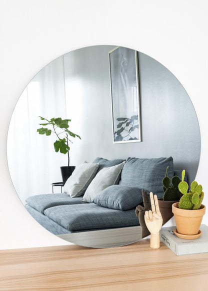 Miroir rond - 80 cm de diamètre, design minimaliste, parfait pour salle de bain, couloir, salon - Qualité durable, facile à accrocher avec les vis fournies