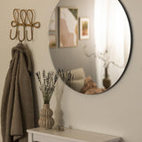 Miroir rond - 80 cm de diamètre, design minimaliste, parfait pour salle de bain, couloir, salon - Qualité durable, facile à accrocher avec les vis fournies