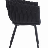 Gepolsterter Schreibtischstuhl mit gestepptem Design, ergonomischer Schreibtischstuhl, schwarze Metallbeine, geeignet für Wohnzimmer, Büro, Schlafzimmer, Esszimmer - 79 cm Höhe, 61 cm Breite
