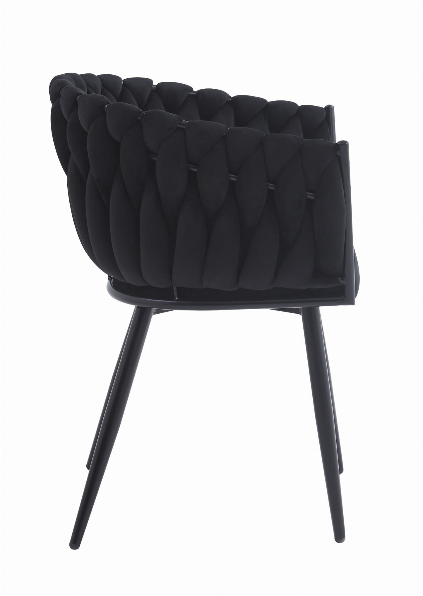 Chaise de bureau rembourrée avec design matelassé, chaise de bureau ergonomique, pieds en métal noir, convient pour salon, bureau, chambre à coucher, salle à manger – 79 cm de hauteur, 61 cm de largeur