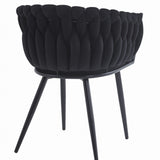 Gepolsterter Schreibtischstuhl mit gestepptem Design, ergonomischer Schreibtischstuhl, schwarze Metallbeine, geeignet für Wohnzimmer, Büro, Schlafzimmer, Esszimmer - 79 cm Höhe, 61 cm Breite