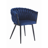 Gepolsterter Schreibtischstuhl mit gestepptem Design, ergonomischer Schreibtischstuhl, schwarze Metallbeine, geeignet für Wohnzimmer, Büro, Schlafzimmer, Esszimmer - 79 cm Höhe, 61 cm Breite