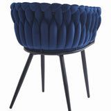 Gepolsterter Schreibtischstuhl mit gestepptem Design, ergonomischer Schreibtischstuhl, schwarze Metallbeine, geeignet für Wohnzimmer, Büro, Schlafzimmer, Esszimmer - 79 cm Höhe, 61 cm Breite