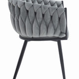 Gepolsterter Schreibtischstuhl mit gestepptem Design, ergonomischer Schreibtischstuhl, schwarze Metallbeine, geeignet für Wohnzimmer, Büro, Schlafzimmer, Esszimmer - 79 cm Höhe, 61 cm Breite