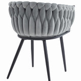 Gepolsterter Schreibtischstuhl mit gestepptem Design, ergonomischer Schreibtischstuhl, schwarze Metallbeine, geeignet für Wohnzimmer, Büro, Schlafzimmer, Esszimmer - 79 cm Höhe, 61 cm Breite