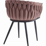 Gepolsterter Schreibtischstuhl mit gestepptem Design, ergonomischer Schreibtischstuhl, schwarze Metallbeine, geeignet für Wohnzimmer, Büro, Schlafzimmer, Esszimmer - 79 cm Höhe, 61 cm Breite