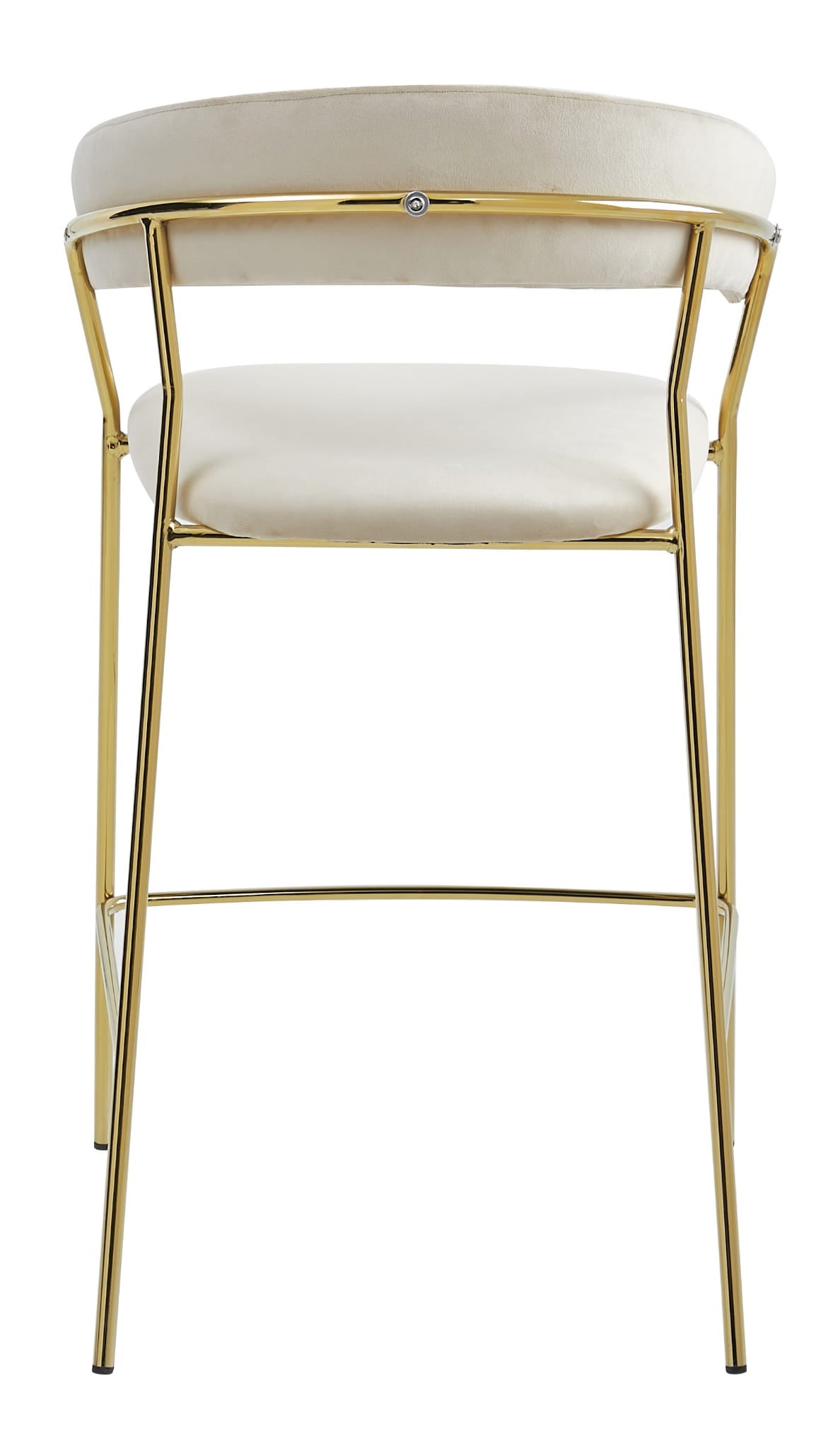 Barhocker 94cm, Beige Velvet, Ergonomisches Design, Sitz aus Samt, goldene Stahlbeine, perfekt für Küchen und Bars, komfortable Fußstütze, langlebig, einfache Selbstmontage, maximale Belastung 120 kg