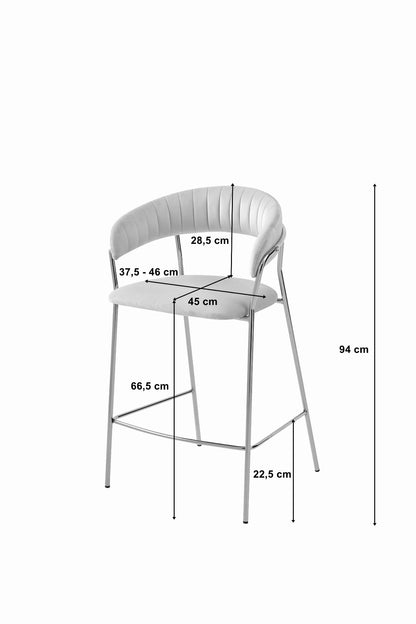 Barhocker 94cm, Beige Velvet, Ergonomisches Design, Sitz aus Samt, goldene Stahlbeine, perfekt für Küchen und Bars, komfortable Fußstütze, langlebig, einfache Selbstmontage, maximale Belastung 120 kg