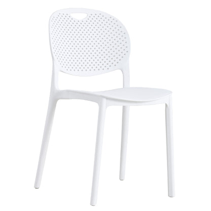 Chaise de salle à manger – Design ergonomique et durable en polypropylène pour salon, bureau, cuisine et salle à manger – 48 cm x 55,5 cm x 79,5 cm, blanche