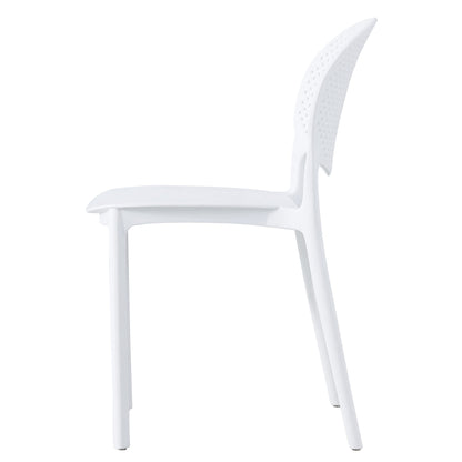 Chaise de salle à manger – Design ergonomique et durable en polypropylène pour salon, bureau, cuisine et salle à manger – 48 cm x 55,5 cm x 79,5 cm, blanche