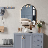 Miroir ovale 80x40 cm | 100x50 cm, idéal pour les salles de bains, les couloirs et les salons, style loft industriel, design polyvalent, matériau durable et de haute qualité