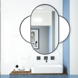 Miroir ovale 80x40 cm | 100x50 cm, idéal pour les salles de bains, les couloirs et les salons, style loft industriel, design polyvalent, matériau durable et de haute qualité