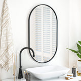 Miroir ovale 80x40 cm | 100x50 cm, idéal pour les salles de bains, les couloirs et les salons, style loft industriel, design polyvalent, matériau durable et de haute qualité
