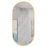 Miroir ovale 80x40 cm | 100x50 cm, idéal pour les salles de bains, les couloirs et les salons, style loft industriel, design polyvalent, matériau durable et de haute qualité