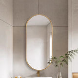 Miroir ovale 80x40 cm | 100x50 cm, idéal pour les salles de bains, les couloirs et les salons, style loft industriel, design polyvalent, matériau durable et de haute qualité