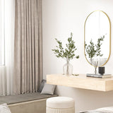 Miroir ovale 80x40 cm | 100x50 cm, idéal pour les salles de bains, les couloirs et les salons, style loft industriel, design polyvalent, matériau durable et de haute qualité