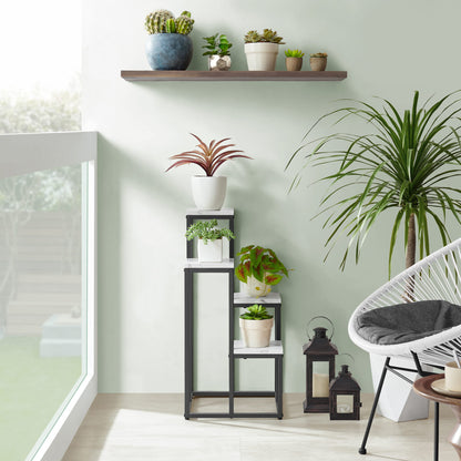 Support pour pots de fleurs à 4 et 6 niveaux - Idéal pour le salon, la chambre, le couloir ou le bureau - Support pour plantes de style loft avec cadre en acier pour plus de stabilité - polyvalent et fonctionnel