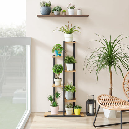 Support pour pots de fleurs à 4 et 6 niveaux - Idéal pour le salon, la chambre, le couloir ou le bureau - Support pour plantes de style loft avec cadre en acier pour plus de stabilité - polyvalent et fonctionnel