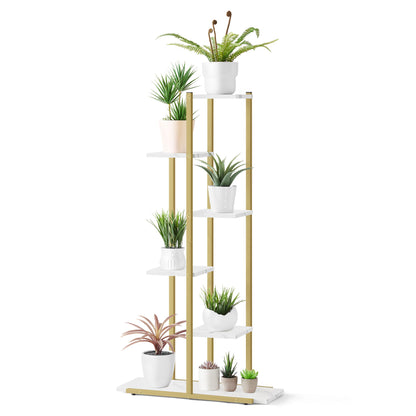 Support pour pots de fleurs à 4 et 6 niveaux - Idéal pour le salon, la chambre, le couloir ou le bureau - Support pour plantes de style loft avec cadre en acier pour plus de stabilité - polyvalent et fonctionnel