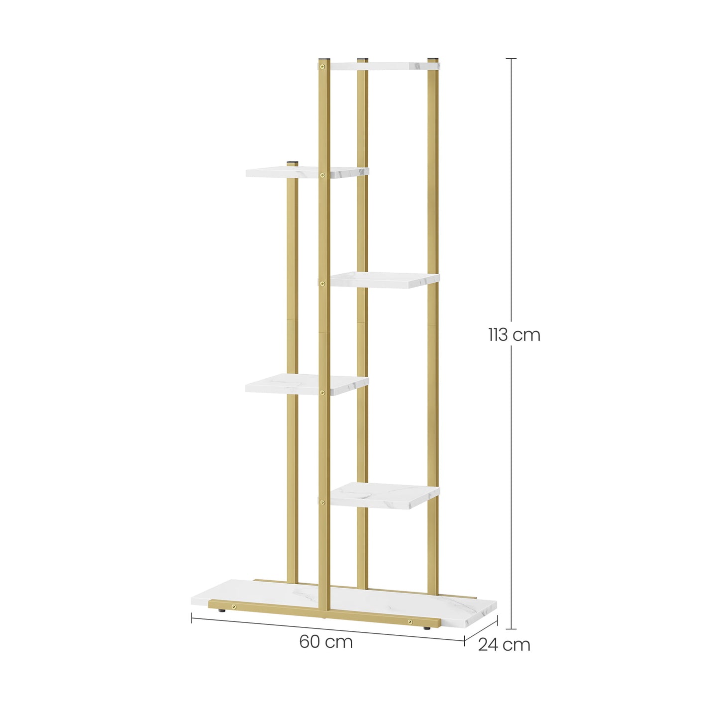 Support pour pots de fleurs à 4 et 6 niveaux - Idéal pour le salon, la chambre, le couloir ou le bureau - Support pour plantes de style loft avec cadre en acier pour plus de stabilité - polyvalent et fonctionnel