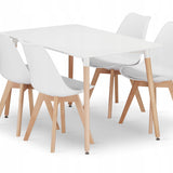 Esszimmerset mit Esstisch 120x80 cm und 4 Stühlen Rechteckiger Tisch Esstisch mit 4 ergonomischen Stühlen Komplettset Ideal für Wohnzimmer, Küche oder Esszimmer - Modernes Design, hochwertig