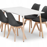 Esszimmerset mit Esstisch 120x80 cm und 4 Stühlen Rechteckiger Tisch Esstisch mit 4 ergonomischen Stühlen Komplettset Ideal für Wohnzimmer, Küche oder Esszimmer - Modernes Design, hochwertig