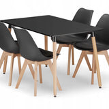 Esszimmerset mit Esstisch 120x80 cm und 4 Stühlen Rechteckiger Tisch Esstisch mit 4 ergonomischen Stühlen Komplettset Ideal für Wohnzimmer, Küche oder Esszimmer - Modernes Design, hochwertig