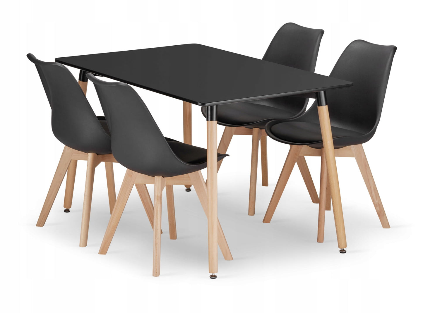 Esszimmerset mit Esstisch 120x80 cm und 4 Stühlen Rechteckiger Tisch Esstisch mit 4 ergonomischen Stühlen Komplettset Ideal für Wohnzimmer, Küche oder Esszimmer - Modernes Design, hochwertig