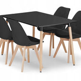 Esszimmerset mit Esstisch 120x80 cm und 4 Stühlen Rechteckiger Tisch Esstisch mit 4 ergonomischen Stühlen Komplettset Ideal für Wohnzimmer, Küche oder Esszimmer - Modernes Design, hochwertig