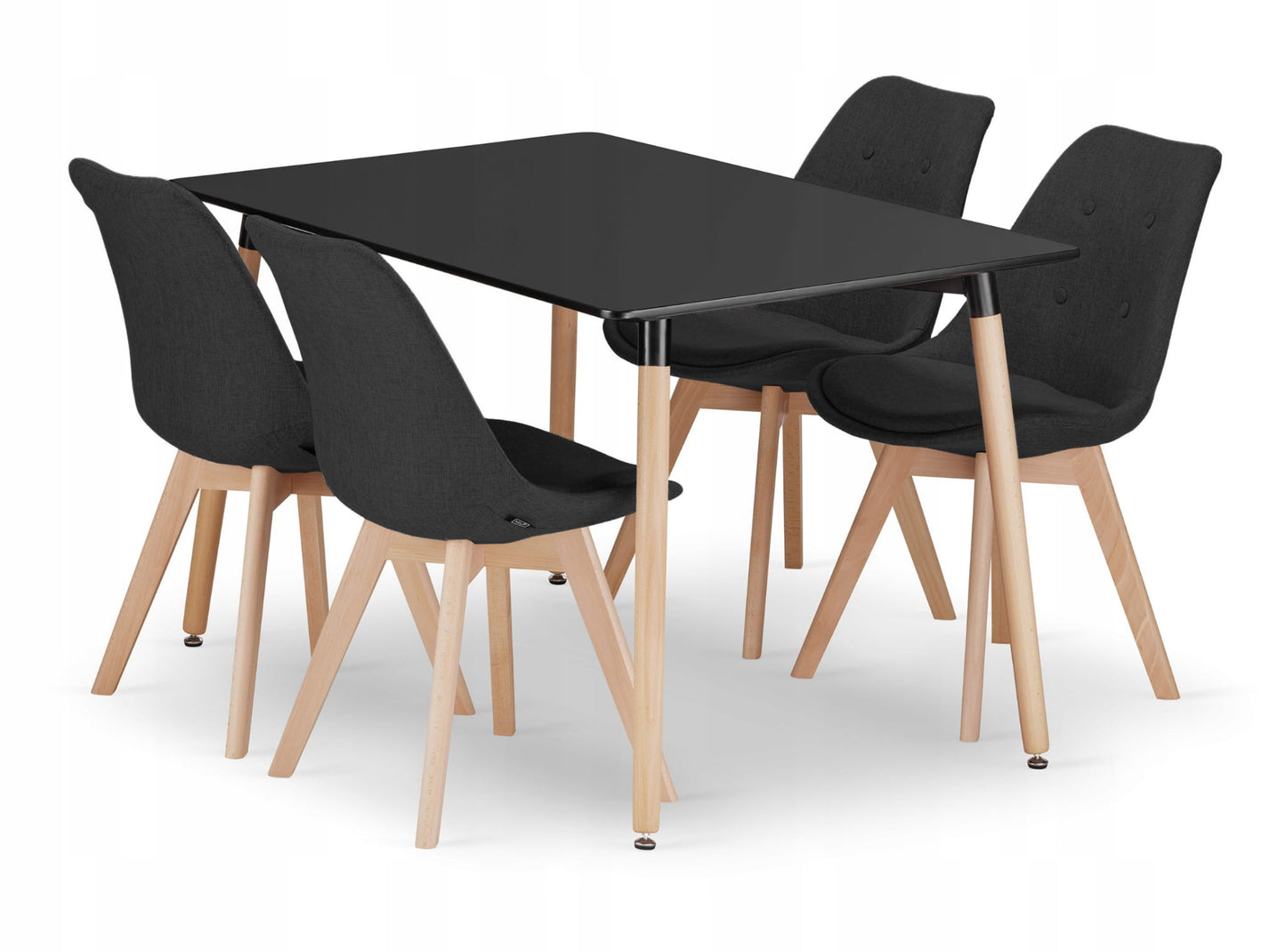 Esszimmerset mit Esstisch 120x80 cm und 4 Stühlen Rechteckiger Tisch Esstisch mit 4 ergonomischen Stühlen Komplettset Ideal für Wohnzimmer, Küche oder Esszimmer - Modernes Design, hochwertig