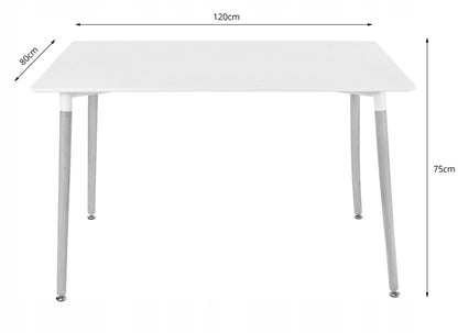 Ensemble de salle à manger avec table à manger 120x80 cm et 4 chaises Table rectangulaire Table à manger avec 4 chaises ergonomiques Ensemble complet Idéal pour salon, cuisine ou salle à manger - Design moderne, haute qualité