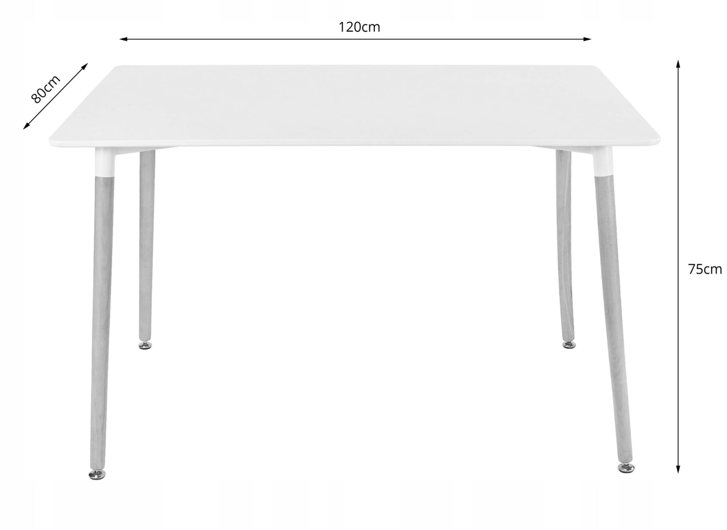 Esszimmerset mit Esstisch 120x80 cm und 4 Stühlen Rechteckiger Tisch Esstisch mit 4 ergonomischen Stühlen Komplettset Ideal für Wohnzimmer, Küche oder Esszimmer - Modernes Design, hochwertig