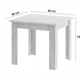 Ensemble de salle à manger avec table à manger et 4 chaises, table carrée 80x80 &amp; 120x80 cm et 4 chaises ergonomiques, idéal pour salon, cuisine et salle à manger Design moderne