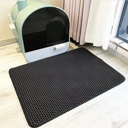 Katzentoilette Zweilagige schwarze Hygienematte - Leicht zu reinigen und zu entleeren - Ideal für Katzen - Langlebige und rutschfeste Matte - 60 x 45 cm - Hygienisch und praktisch für den Hausgebrauch