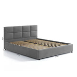Polsterbett 140x200 und 160x200 cm mit Stauraum und Lattenrost aus Metall Doppelbett mit Hydraulischem Bettkasten Gepolstertes Bett Bed Stauraumbett Stabiler Bettrahmen